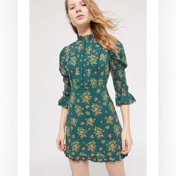 Laura Ashley x UO Maisy Mock Floral Mini Dress small - Picture 11 of 11